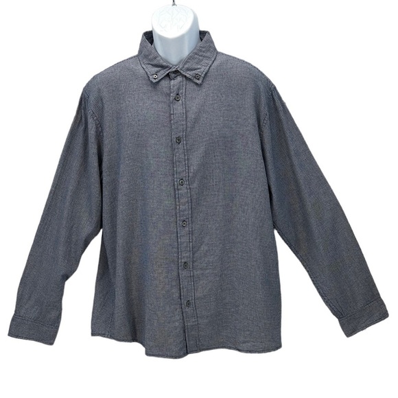 Slate & Stone Long Sleeve Button Down 100% Cotton Flannel Shirt - Blue White XL - Picture 1 of 8